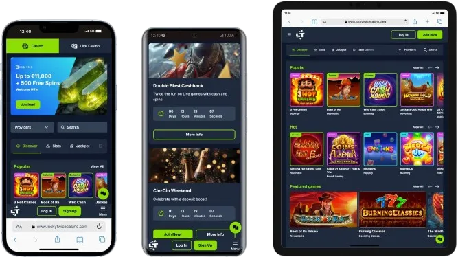 LuckyTwice Casino App Screenshot